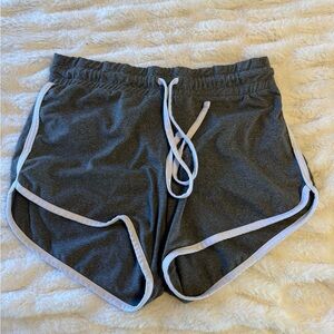 Charcoal Women's Athletic Shorts with White Trim